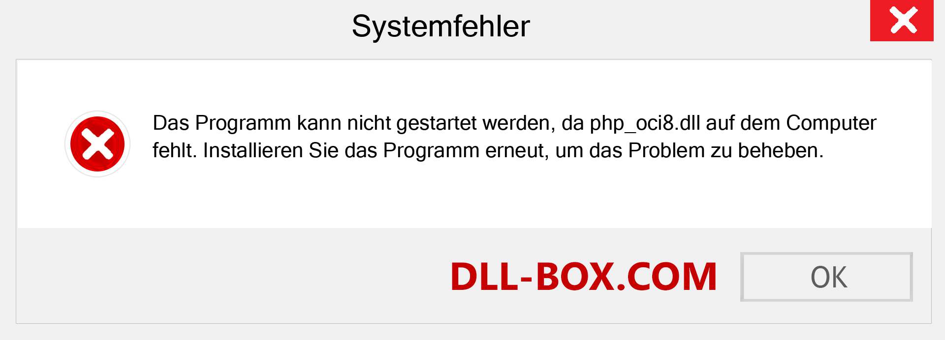 php_oci8.dll-Datei fehlt?. Download für Windows 7, 8, 10 - Fix php_oci8 dll Missing Error unter Windows, Fotos, Bildern