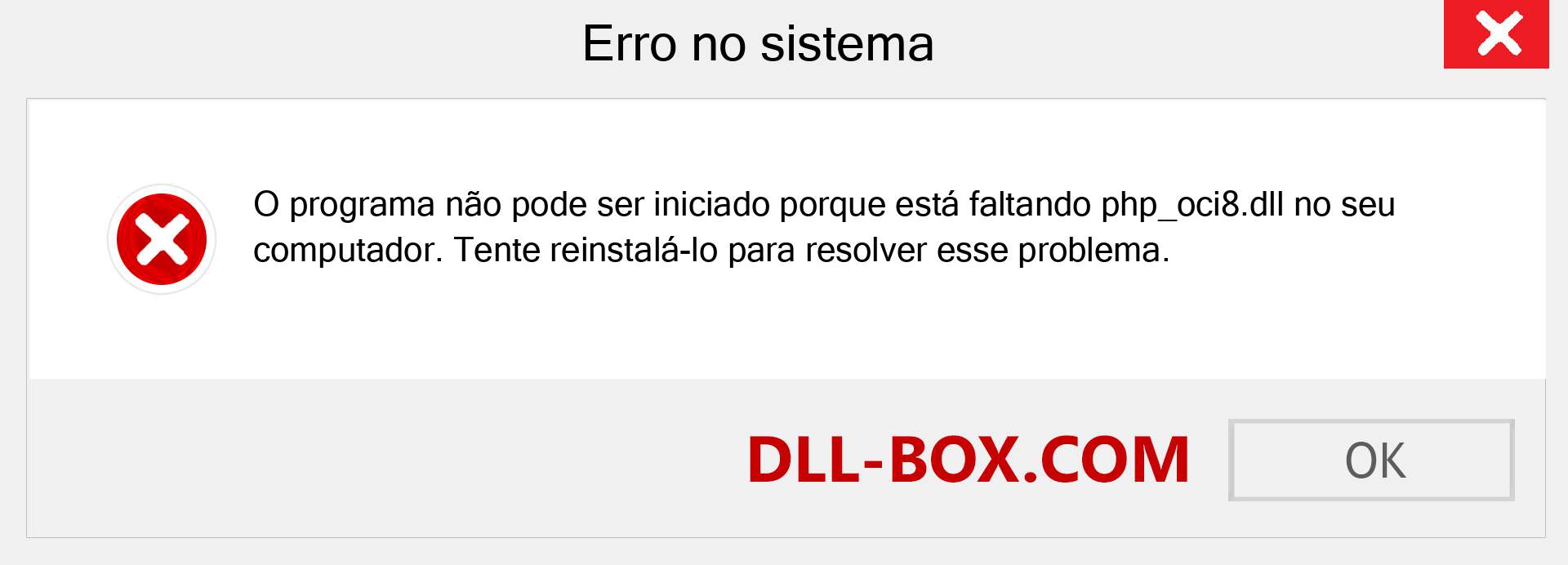 Arquivo php_oci8.dll ausente ?. Download para Windows 7, 8, 10 - Correção de erro ausente php_oci8 dll no Windows, fotos, imagens